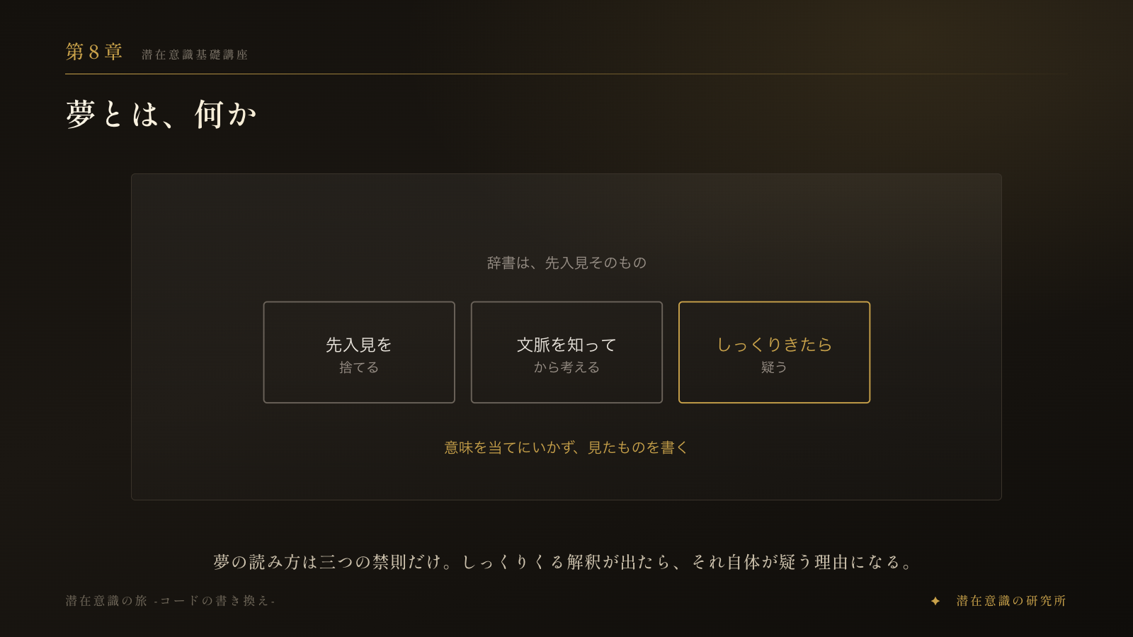 第8章　夢とは、何か
